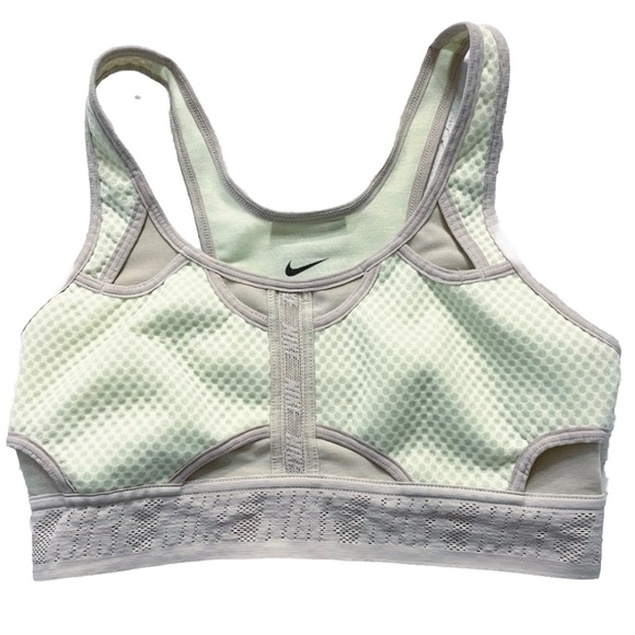 Nike Swoosh Ultrabreathe Sports Bra Womens S Green/Yellow/Cream Medium Support - Picture 3 of 7